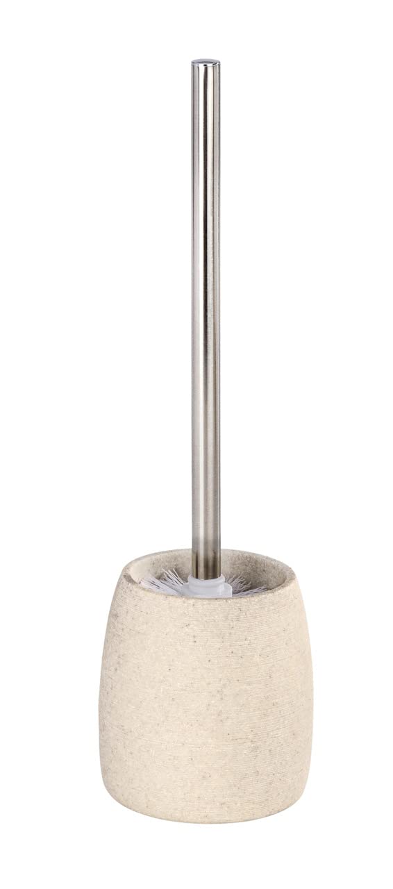 WENKO Goa Toilet Brush Set, Polyresin, Beige, 11.8 x 11.8 x 38.5 cm