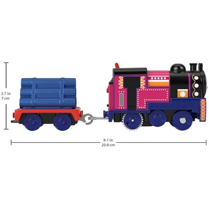 Thomas and Friends Motorized Toy Train Ashima Battery-Powered Engine with Cargo Car for Pretend Play Preschool Kids Ages 3+ Years, HMC22