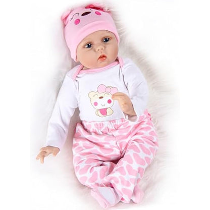 ZIYIUI 22 Inch Reborn Dolls Girl Birthday Soft Silicone Vinyl Real Life Dolls Toddler Sleeping Girl Lifelike Handmade 55cm Reborn Babies Xmas Gift