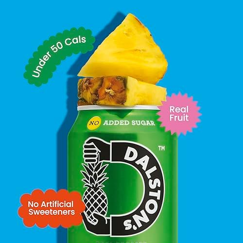 Dalston's Sparkling Pineapple Soda (24 x 330ml) - Real Pressed Pineapple & Sparkling Water - 49 Kcal - No Added Sugar - No Artificial Sweeteners - Healthy Alternative - Low Calorie - Vegan