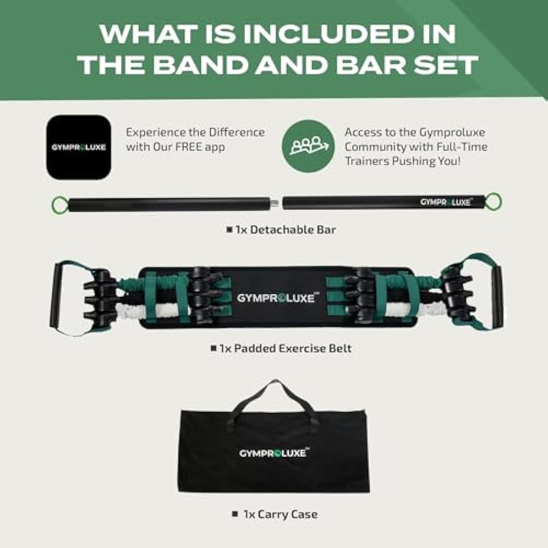 Gymproluxe Original Portable Gym - Resistance Exercise Band Set for Home Gym - 90KG Resistance Band Set for Men and Women - Multi Gym Fitness Equipment for Home Workout…
