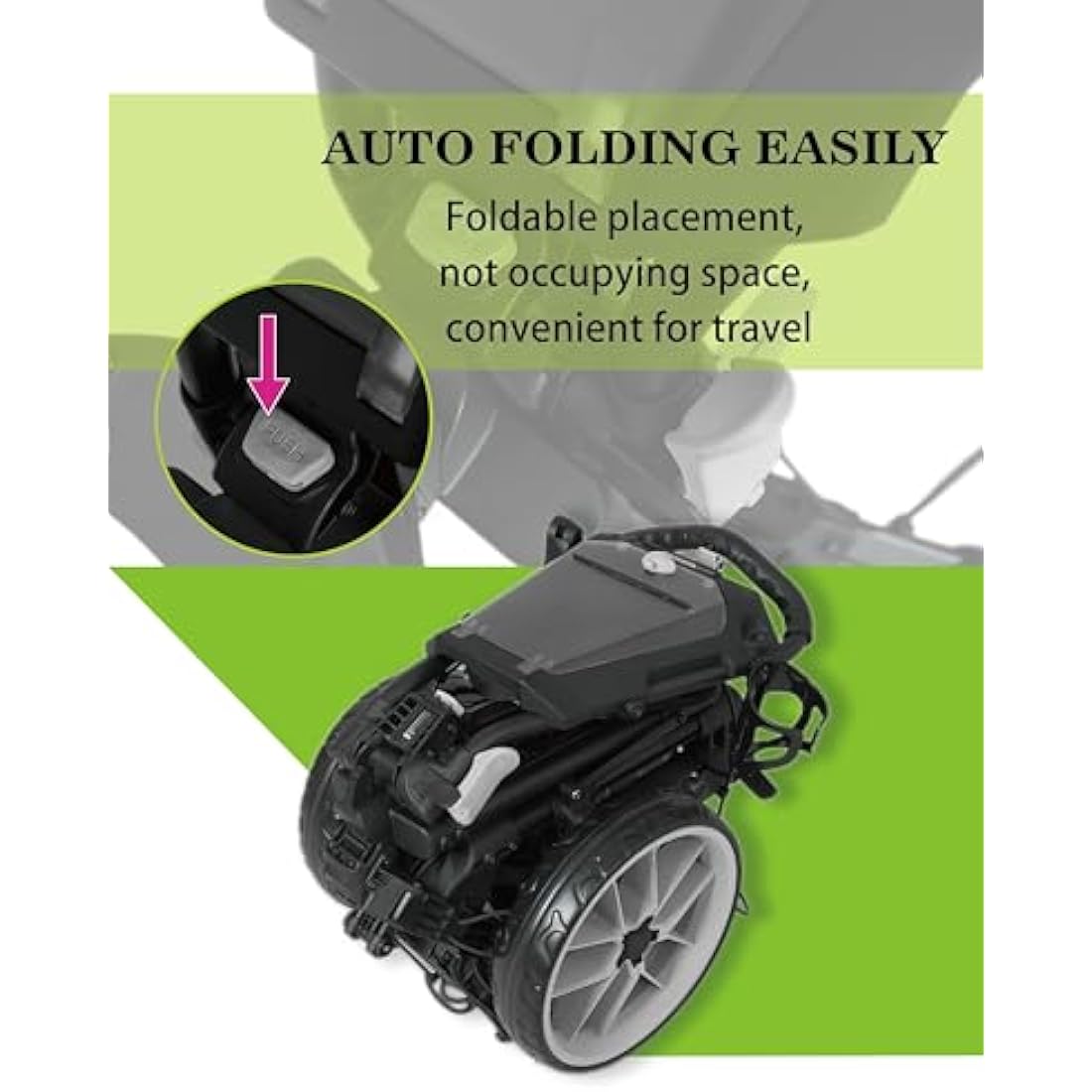 Newfly 3 Wheel Golf Push Cart Compact Semi-Auto Folding and Unfolding,Ultra Lightweight Smallest Folding Size, New-Version Scorecard Holder