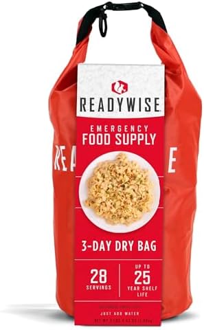 ReadyWise, 28 Servings, Breakfast, Lunch & Dinner, Grab & Go Dry-Bag, Freeze Dried, 25 Years Shelf Life, Emergency Food, 3 Days For 1 Person