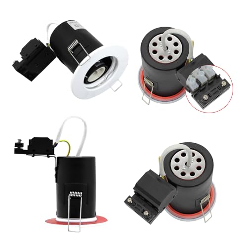 Wondlumi 8X Fire Rated Downlights, White IP20 Spot Lights Recessed Ceiling Lights Spotlights Fitting 240V for Bedroom, Living Room, No Bulbs