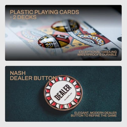 SLOWPLAY Nash 14 Grams Clay Poker Chips Set for Texas Hold’em, 500 PCS [with Numbered Values] Features a High-end Chip case with Extra Durable German Polycarbonate Shell, for Poker Players