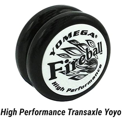 Yomega Fireball YoYo -HIGH Performance Responsive Transaxle Yoyo, Great for string tricks for advance Players to Perform Like Pros + Extra 2 yo yo Strings & 3 Month Warranty (black white)