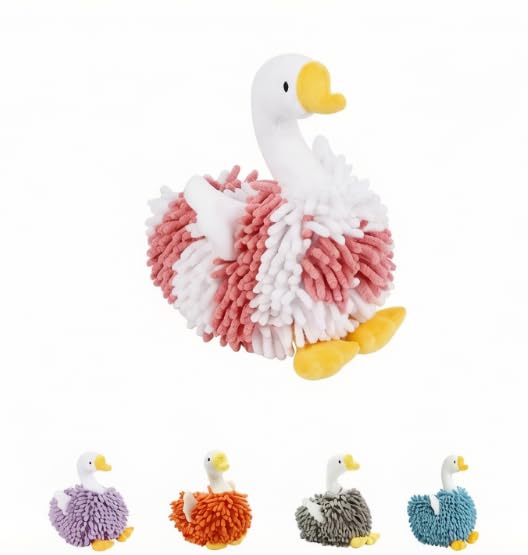 FILOEEX New Cute Swan Shaped Chenille Hand Towel, Duck Hands Towels for Bathroom Kitchen Home Decor