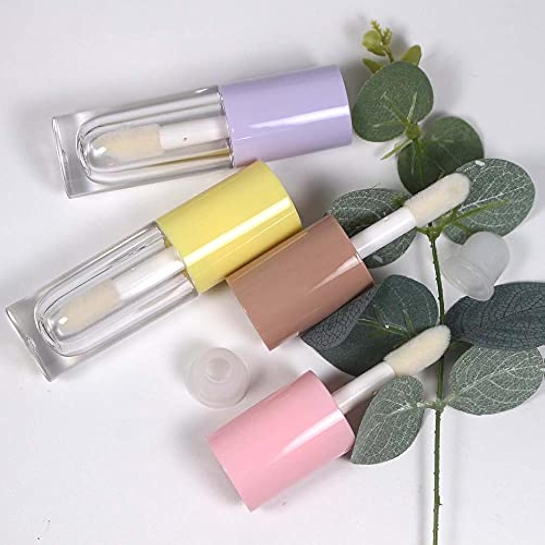 COSIDEA 30pcs Pink Empty 6ml 0.2oz Lip Gloss Tubes with Big Doe Foot Wand，Round Lipgloss Containers，Concealer Tube Cosmetic Packing Container Bulk Wholesale