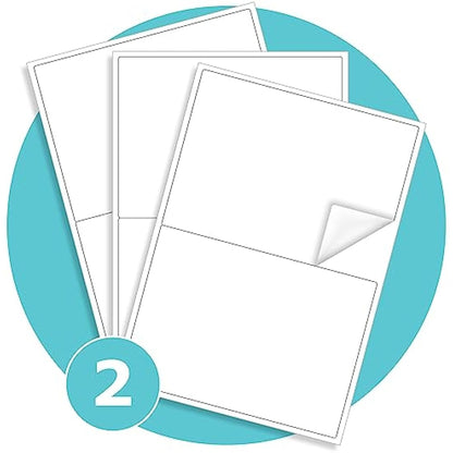 Triplast 50 x Multipurpose A4 Label Sheets - 2 Labels Per Sheet (200 x 144mm Each) - Easy Peel White Labels for Inkjet & Laser Printer - Address Labels, Shipping Labels, File Labels, DIY Stickers