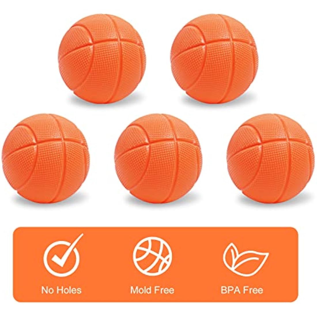 Vicloon Bath Basketball Hoop & Balls Set - 5 Balls Included, Bathtub Basketball Hoop with Strong Suction Cup, Fun Toddler Bath Toys