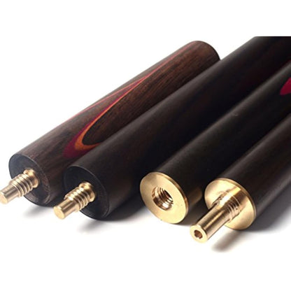 CUESOUL 57" 3/4 Joint Snooker Billiard Pool Cue Handcrafted Rosewood Butt Includes 50cm Rosewood/Telescopic Aluminium Extension with 6" Mini Butt, MDF Protective Case, 9.5mm Tip Snooker Cue Set