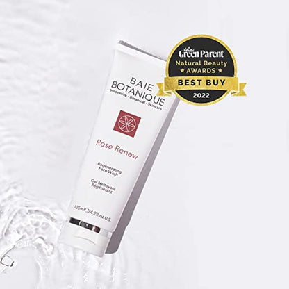 Baie Botanique Rose Renew - Organic Non Toxic Face Wash - Rose Water & Aloe Vera - Natural - Vegan - No Irritants - Paraben Free - Sensitive Safe - Vitamin C - Seabuckthorn - 125ml