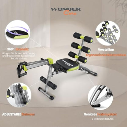 Wonder Core 2 - 12 in 1 Exercise Machine - Built in Twisting Seat and Rower for At Home Gym Workouts - Core Strength Training - Tone Tighten and Sculpt Abs - Grey
