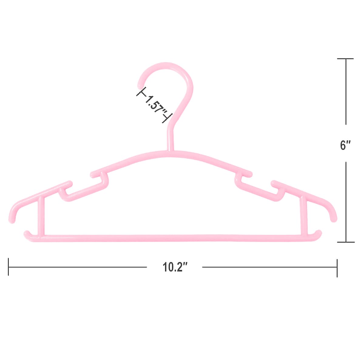 NORTHERN BROTHERS Baby Hangers 80Pcs Baby Coat Hangers for Clothes Plastic Small Toddler Infant Children Tubular Hanger Pink