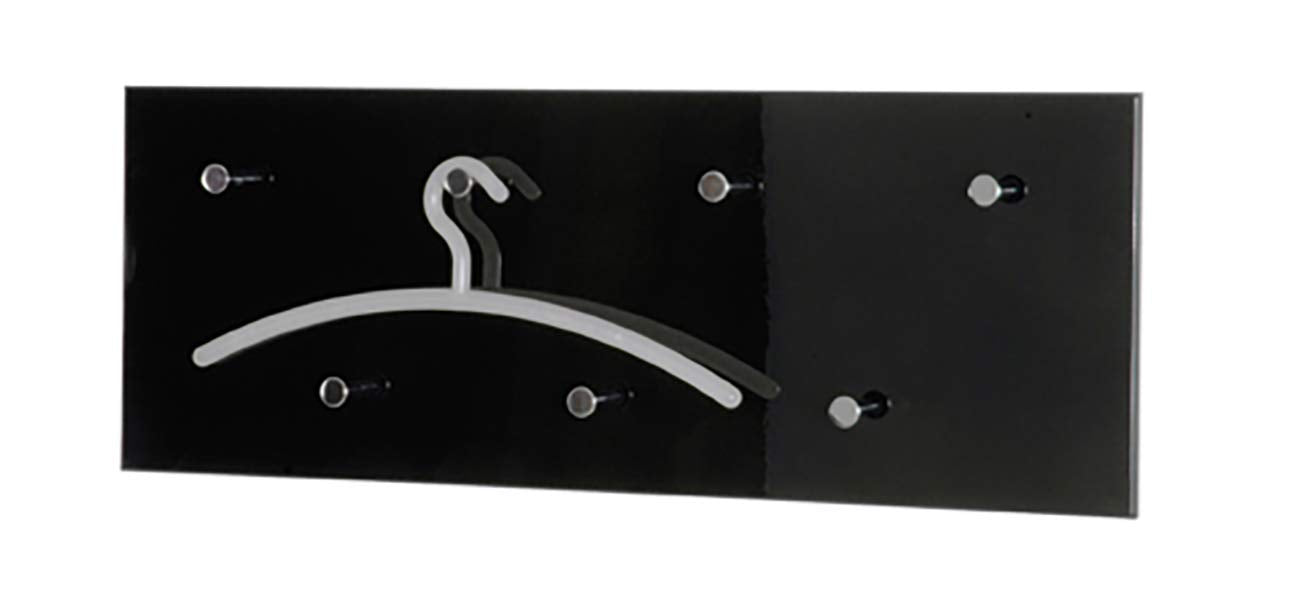 HAKU Wardrobe Chrome, Black, Mdf, Metal - Dim.: W 80 cm X H 30 cm X D 6 cm, Style: Modern