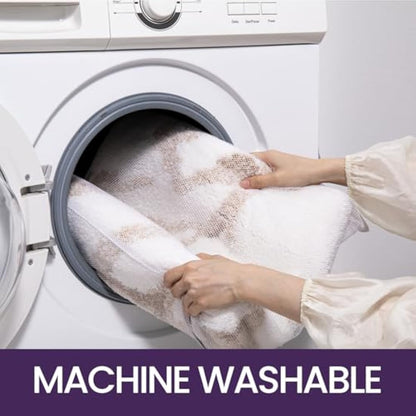 DEXI Bath Mat 61 x 92 cm, Non-Slip Absorbent Bathroom Mats, Machine Washable, Soft and Thick Microfibre Shower Rug, White