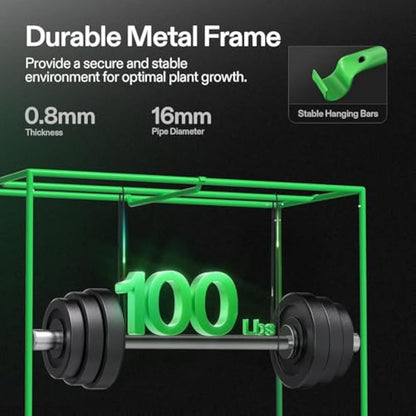 VIVOSUN Grow Tent 120 x 60 x 150 cm, Made of Highly Reflective Mylar, with Viewing Window and Base Tray for Hydroponics and Indoor Growing, S425, Suitable for VS2000
