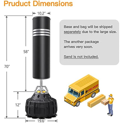 YOLEO Punching Bag Heavy Boxing Bag with Suction Cup Base - Freestanding Punching Bag for Adults Kickboxing Bags Kick Punch Bag