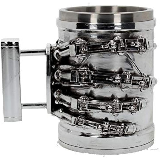 Nemesis Now B4656N9 Terminator 2 Tankard 17cm, Resin w/Stainless Steel Insert, Silver