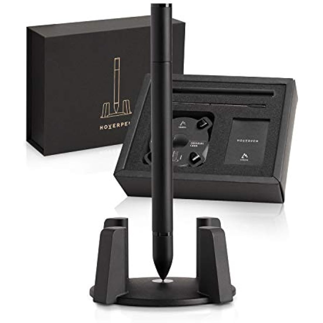 novium Hoverpen - Luxury Pen for Men & Women, Vertically Standing Executive Ballpoint Pen with Top Grade Free-Flowing Ink & Refill, Unique Gifts for Men, Cool Desk Decorations, office decor for Men