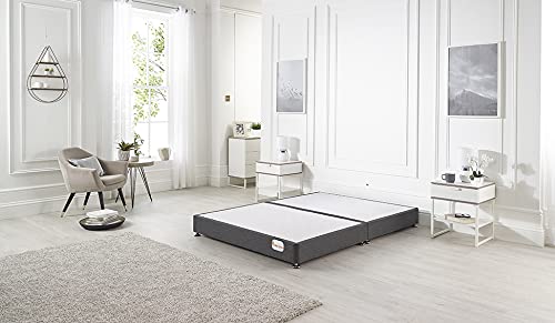 Bed Centre Platform Divan Bed Covered in Luxury Plush, Linen and Tweed Fabric (Ivory Plush, Single 90 x 190cm)