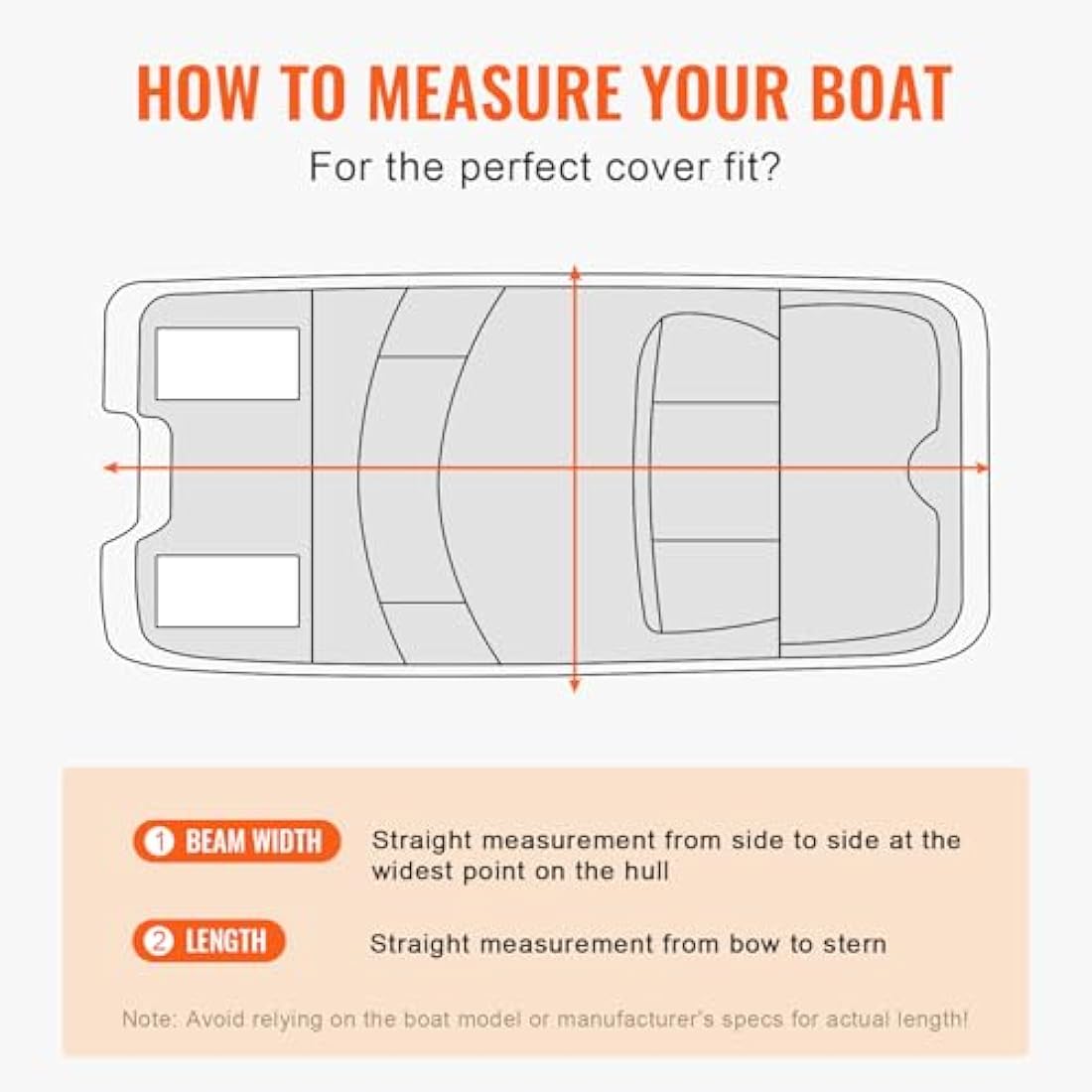 VEVOR Pontoon Boat Cover, 23'-24' Waterproof Trailerable Pontoon Cover, 800D Marine Grade PU Oxford Fabric, with Motor Cover, 16 Windproof Buckle Straps, Fits for 23'-24'L, Beam Width to 102", Grey