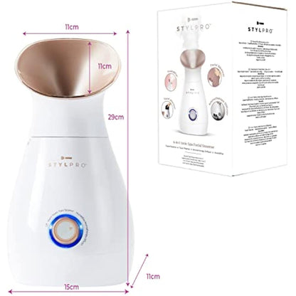 STYLPRO 4-in-1 Steamer: Face Steamer, Aromatherapy Diffuser, Humidifier and Towel Warmer - Ionic Face Mist for Deep Cleaning, Luxury Home Spa, Unclogs Pores