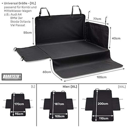 BARTSTR Car Boot Protector Dog 187 x 105 cm, Universal for Estate Boot Protective Mat, Water-Repellent and Bumper Protection, Plus Shoulder Bag