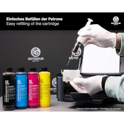 Octopus 4x 500 ml Sublimation ink compatible for Epson, Brother, Roland, Mimaki, Mutoh, CMYK