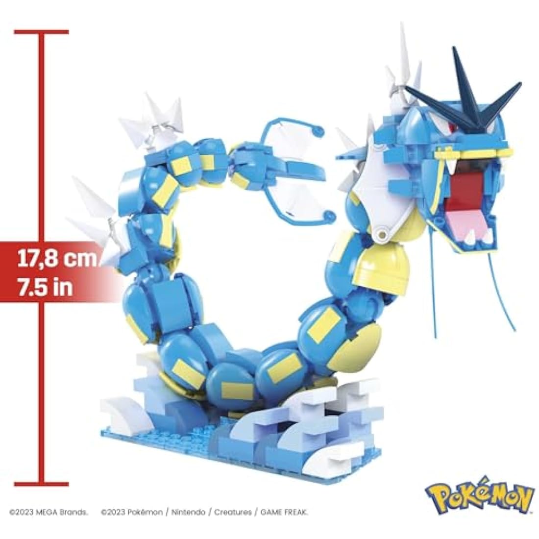 MEGA Pokémon Action Figure Building Toys Set for Kids, Magikarp Evolution Set with 411 Pieces, Buildable and Poseable Gyarados, 20 inches, HNT95