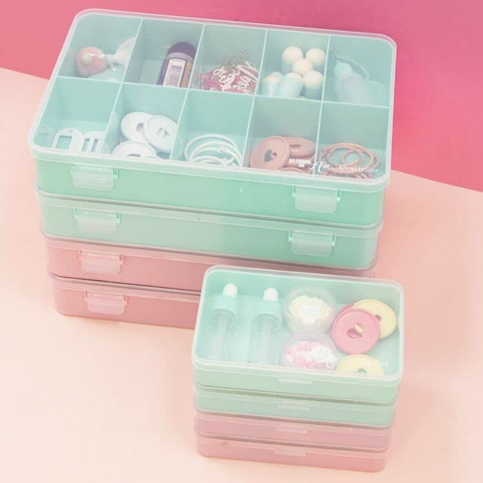 Craftelier - Organiser Box with 10 Compartments for Cardmaking, Scrapbooking and Craft Materials | Dimensions Approx. 26.5 x 17.8 x 4.2 cm