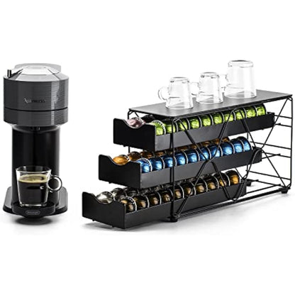 Bagoo Coffee Pods Holder for Nespresso Vertuoline Drawer Multi Tier for Vertuo Capsules Storage (3 Tier)