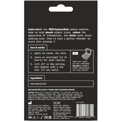 Starface World Black Star Big Pack, Hydrocolloid Pimple Patches, Absorb Fluid and Reduce Redness, Cute Star Shape, Cruelty-Free Skincare (96 Count)