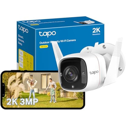 Tapo C310 2K 3MP Wired Security Camera Outdoor, Motion Detection, IP66, Built-in Siren, 2-Way Audio, Night Vision, Cloud and Local Storage, Works With Alexa and Google, No Monthly Fee