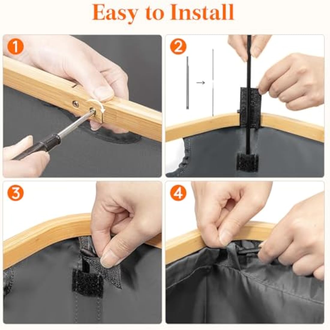 Lifewit 120L Laundry Basket with Lid, Clothes Hampers for Laundry with Bamboo Handles and A Removable Laundry Bag, Large Foldable Laundry Hamper for Bedroom, Bathroom, Dorm, Laundry Room, Dark Gray