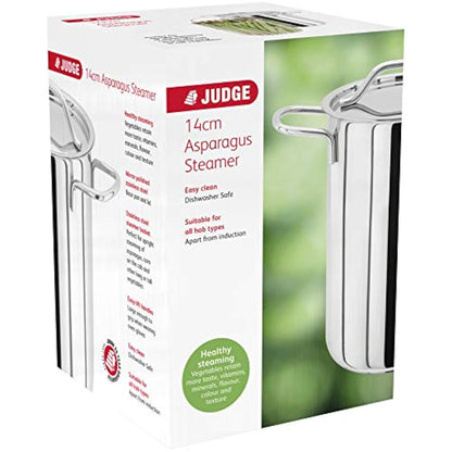 Judge Vegetable Steamer Cooking Pot, 14cm, Stainless Steel Food Steamer with Steamer Pan & Lid, Dishwasher Safe Cookware
