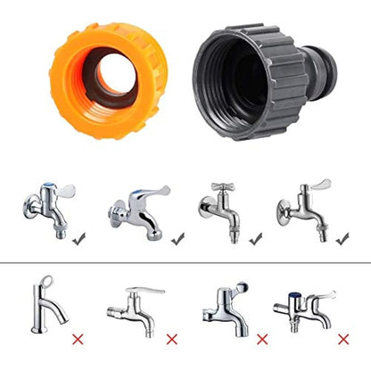 Hose Connector Garden Hose Fitting Set.1Nozzle,5 Hose End Quick Connector,1Hose Waterstop Accessory,2 Double Male Snap Connector,2 HosePipe Tap Fitting 1/2 Inch and3/4 Inch Size 2-in-1etc