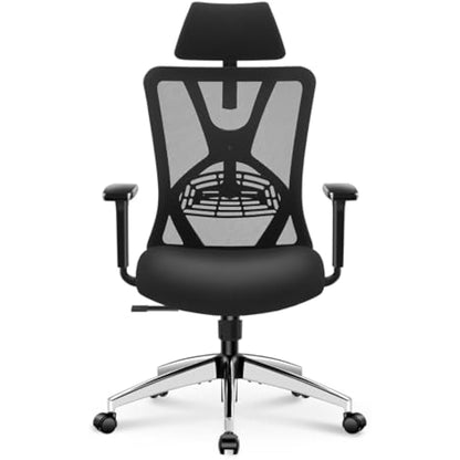 Ticova Ergonomic Office Chair - High Back Desk Chair with Adjustable Lumbar Support, Headrest & 3D Armrest - 130°Rocking Mesh Computer Chair