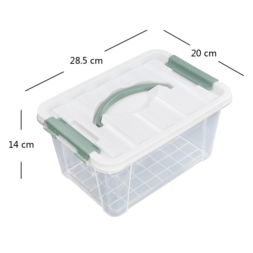Yarebest 6-pack 6 L Small Storage Boxes, Clear Plastic Boxes with Lids