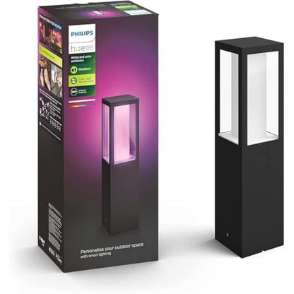 Philips Hue Impress White and Colour Ambiance Pedestal [EU Version - Black] Low Voltage. For Outdoor Lighting, Patio, Terrace, Garden.