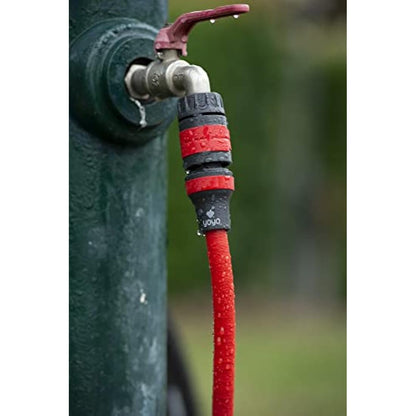 FITT YOYO 20 m, Extendable and Flexible Garden Water Hose Pipe with Multi-Function Spray Gun, Red