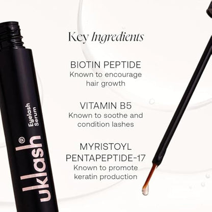 UKLASH Eyelash Growth Serum For Longer & Fuller Lashes - 3ml. Clinically Proven Formula for Naturally Longer Lashes and Extensions. Vegan & Cruelty-Free