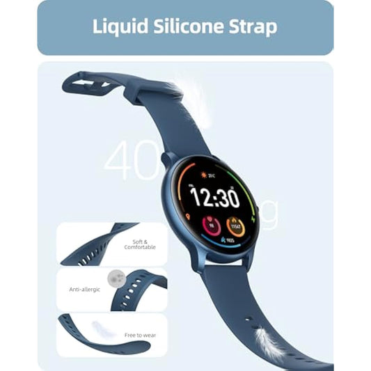 Parsonver Smart Watch(Answer/Make Call), Fitness Watch for Men Women, Smartwatch 100+ Sport Modes IP68 Waterproof, Heart Rate Sleep Monitor, Fitness Tracker for Android iOS, Blue