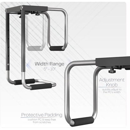 VIVO Heavy Duty Adjustable Under-Desk PC Mount Computer Case Holder Supports up to 66 lbs (MOUNT-PC04A)