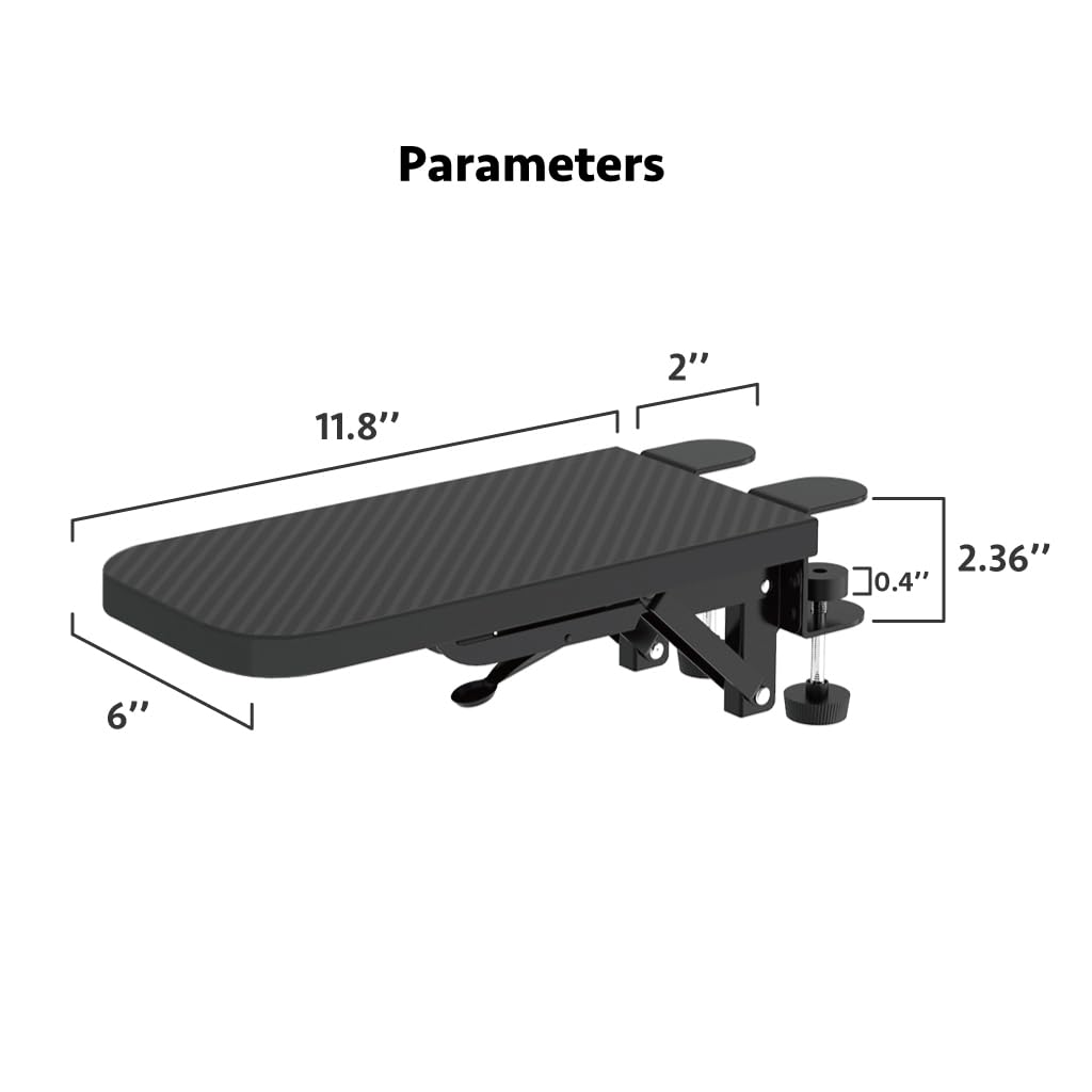 HONJIE Computer Arm Rest for Desk, Suitable for Office desks, Sturdy Mouse arm Support, Computer Desk Extender, Suitable for Home and Office,Black,L