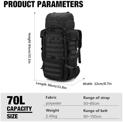 Mardingtop Tactical backpack Large Backpack Military Rucksack Hiking Backpack Camping Backpack Patrol Molle Pack with Rain Cover for Outdoor Trekking Mountaineering Hunting