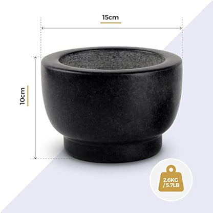 Silk Route Home Granite Pestle & Mortar with Base, Kitchen Tool for Muddling & Grinding Spices, Herbs, Nuts & More