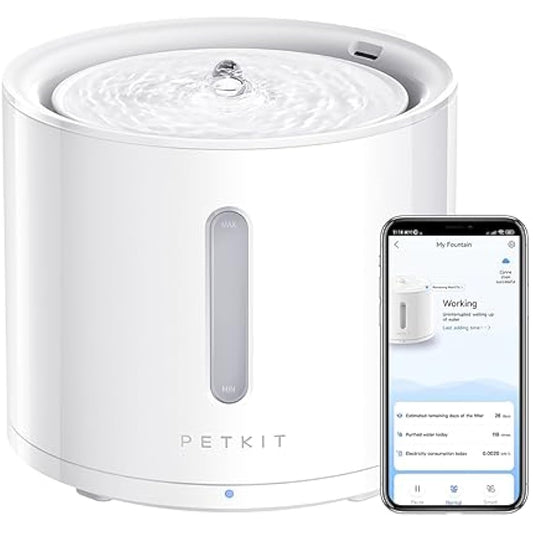 PETKIT Cat Water Fountain for Drinking, EVERSWEET SOLO 2, App Control Cat Fountain 2L, Ultra Quite Water Fountain for Cat with Filter/Smart LED Reminder/3 Working Mode, Separate Base for Safety