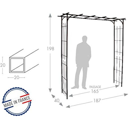 Louis Moulin 3289920030367 Large Iron Pergola for Climbing Plants 187 x 40 x 198 cm