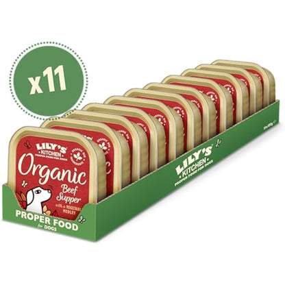 Lily’s Kitchen Made with Natural Ingredients Adult Wet Dog Food Tray Organic Beef 11 x 150g